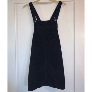 Black Corduroy Overall Dress